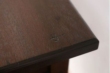 アンティーク家具　アンティーク 古いナラ材の引き出し付きサイドテーブル