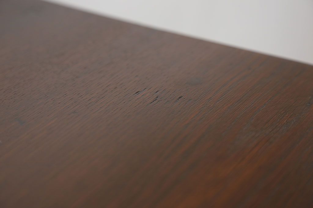 アンティーク家具　アンティーク 古いナラ材の引き出し付きサイドテーブル