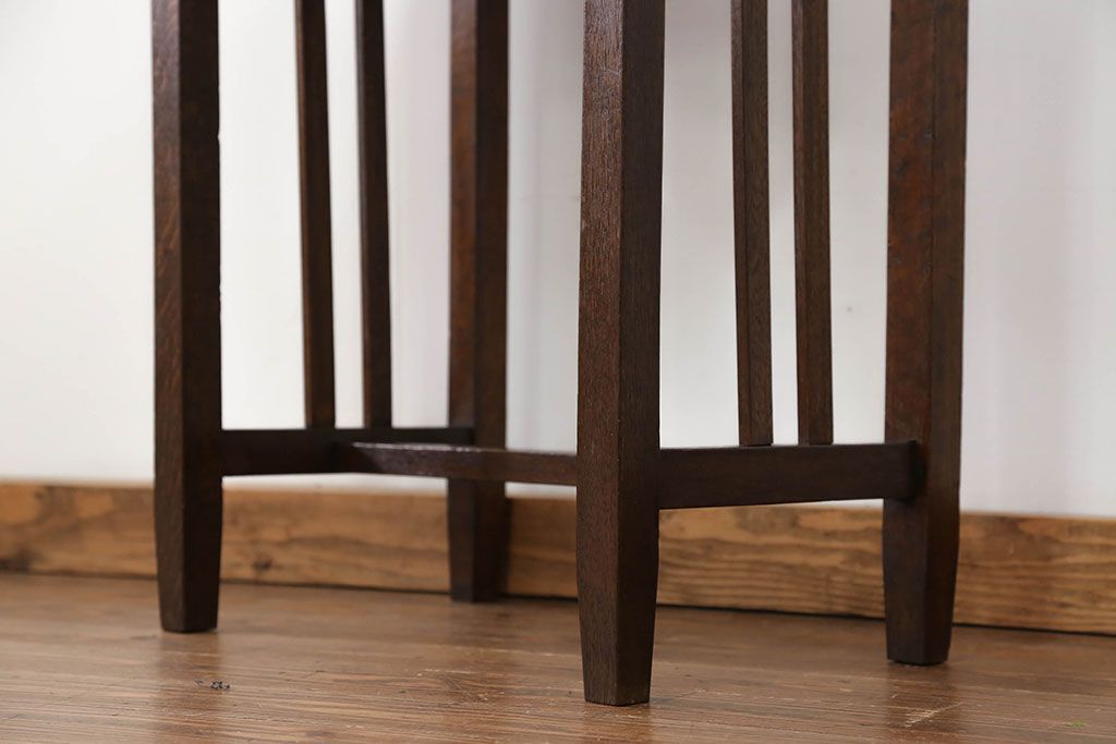 アンティーク家具　アンティーク 古いナラ材の引き出し付きサイドテーブル