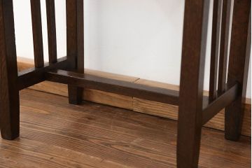 アンティーク家具　アンティーク 古いナラ材の引き出し付きサイドテーブル