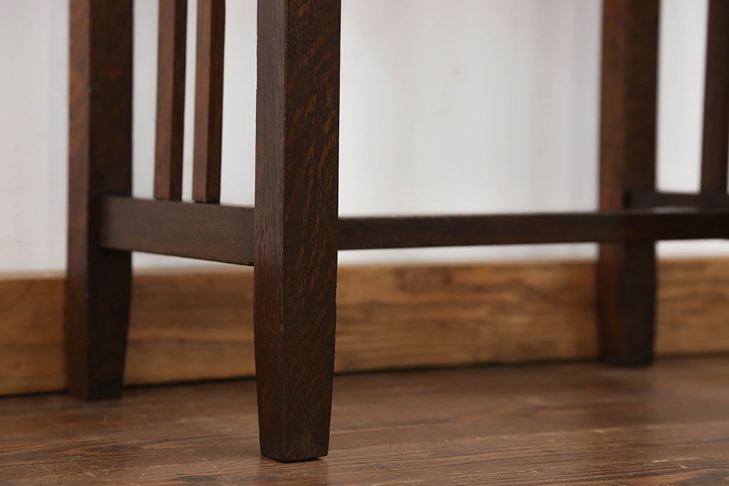 アンティーク家具　アンティーク 古いナラ材の引き出し付きサイドテーブル