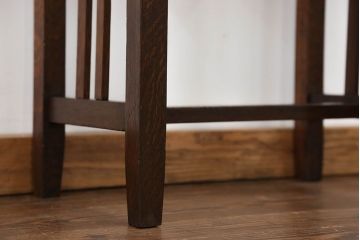 アンティーク家具　アンティーク 古いナラ材の引き出し付きサイドテーブル