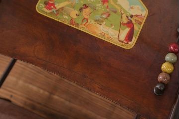 アンティーク家具　イギリスアンティーク 本革仕上げの上質な2WAYベビーチェア(キッズチェア)