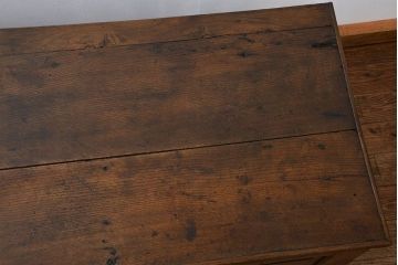 アンティーク雑貨　イギリスアンティーク オーク材の使い込まれた大型トランク(ブランケットボックス)