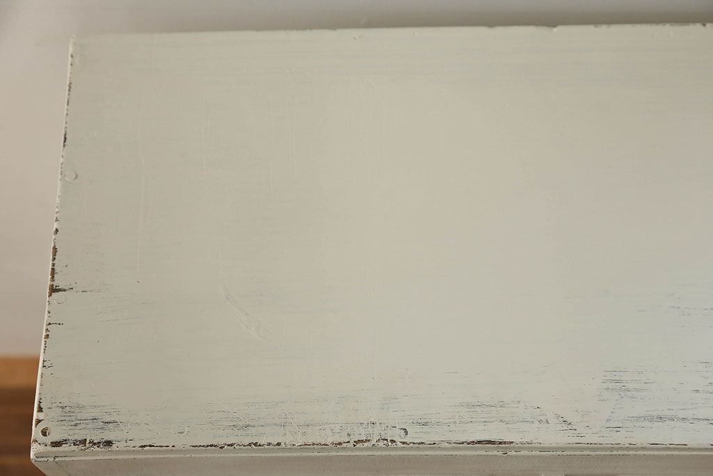 アンティーク家具　アンティークペイント ダイヤガラス入りのブックケース(本箱、収納棚)