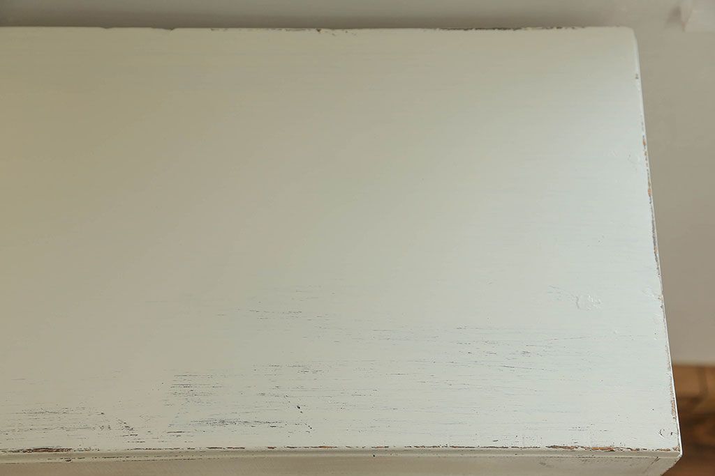 アンティーク家具　アンティークペイント ダイヤガラス入りのブックケース(本箱、収納棚)