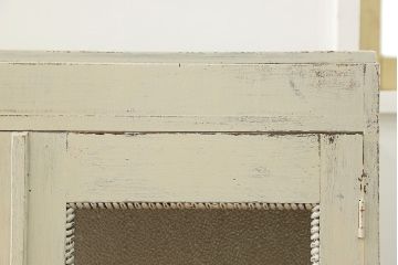 アンティーク家具　アンティークペイント ダイヤガラス入りのブックケース(本箱、収納棚)