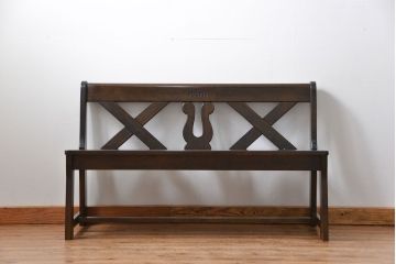 中古 カリモク製 ルスティック(RUSTIC) ベンチ(1) (長椅子、長イス)