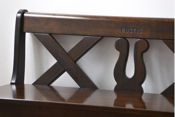 中古 カリモク製 ルスティック(RUSTIC) ベンチ(1) (長椅子、長イス)