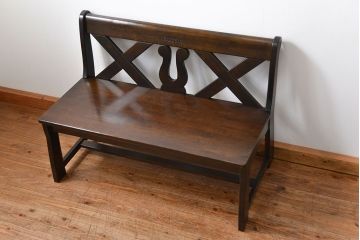 中古 カリモク製 ルスティック(RUSTIC) ベンチ(2) (長椅子、長イス)