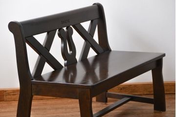 中古 カリモク製 ルスティック(RUSTIC) ベンチ(2) (長椅子、長イス)