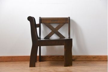 中古 カリモク製 ルスティック(RUSTIC) コーナーベンチチェア