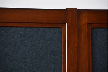 古民具・骨董 モダンな和紙貼り 組子帯戸 4枚セット (ガラス戸、和風建具、ガラス帯戸)