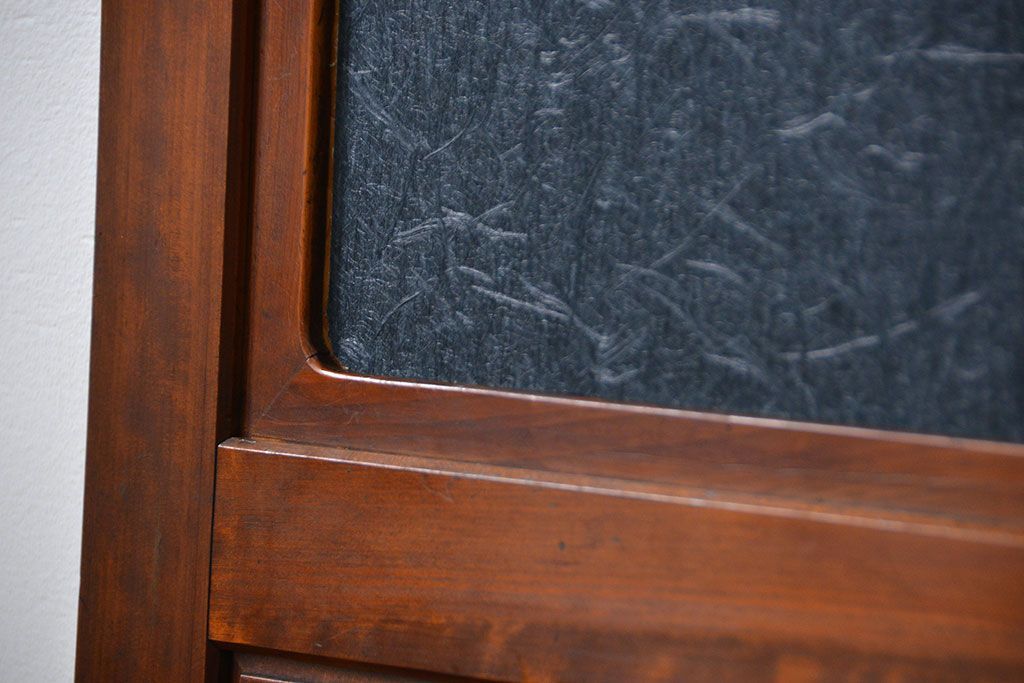 古民具・骨董 モダンな和紙貼り 組子帯戸 4枚セット (ガラス戸、和風建具、ガラス帯戸)