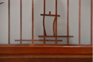 古民具・骨董 モダンな和紙貼り 組子帯戸 4枚セット (ガラス戸、和風建具、ガラス帯戸)