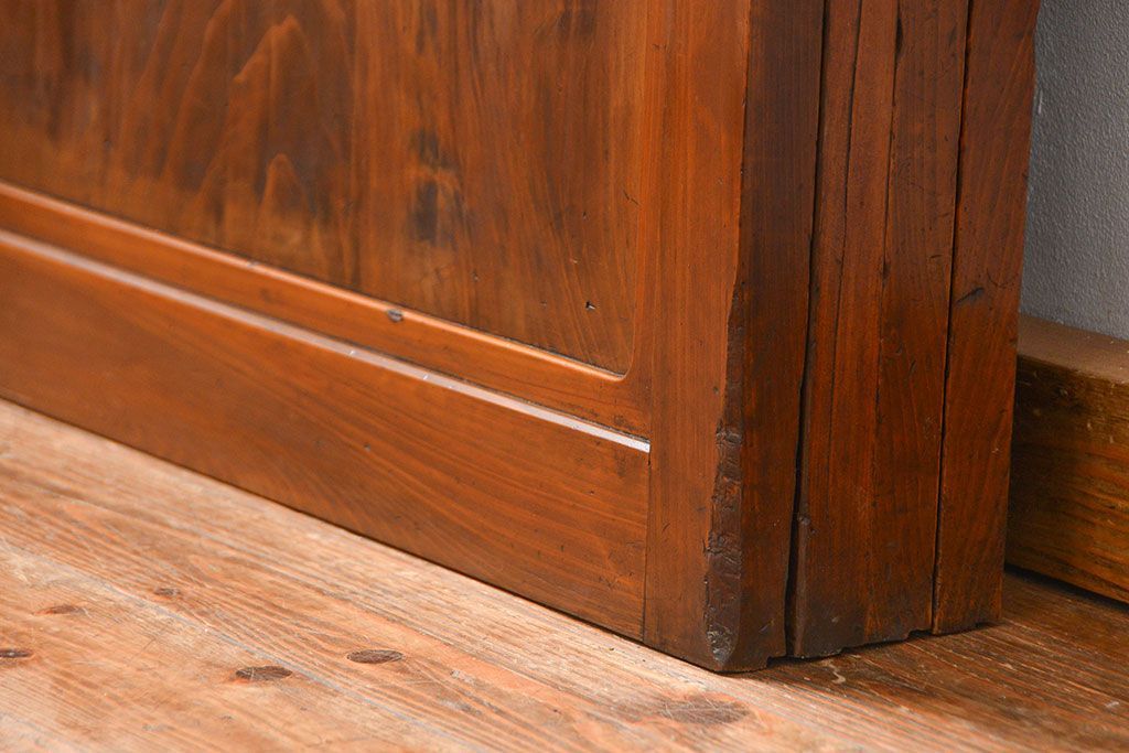 古民具・骨董 モダンな和紙貼り 組子帯戸 4枚セット (ガラス戸、和風建具、ガラス帯戸)