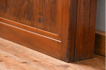 古民具・骨董 モダンな和紙貼り 組子帯戸 4枚セット (ガラス戸、和風建具、ガラス帯戸)