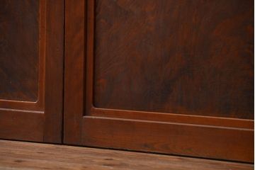 古民具・骨董 モダンな和紙貼り 組子帯戸 4枚セット (ガラス戸、和風建具、ガラス帯戸)