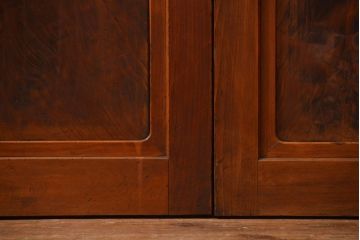 古民具・骨董 モダンな和紙貼り 組子帯戸 4枚セット (ガラス戸、和風建具、ガラス帯戸)