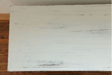 アンティーク家具　アンティークペイント 上開戸の引き出し付き収納棚(ローボード)