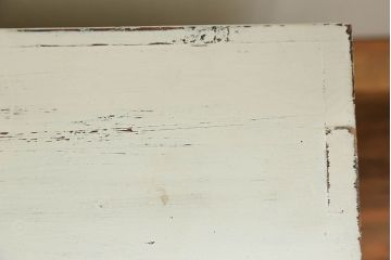 アンティーク家具　アンティークペイント 上開戸の引き出し付き収納棚(ローボード)