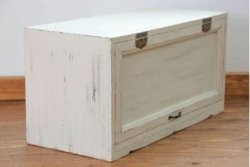 アンティーク家具　アンティークペイント 上開戸の引き出し付き収納棚(ローボード)