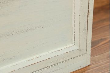 アンティーク家具　アンティークペイント 上開戸の引き出し付き収納棚(ローボード)