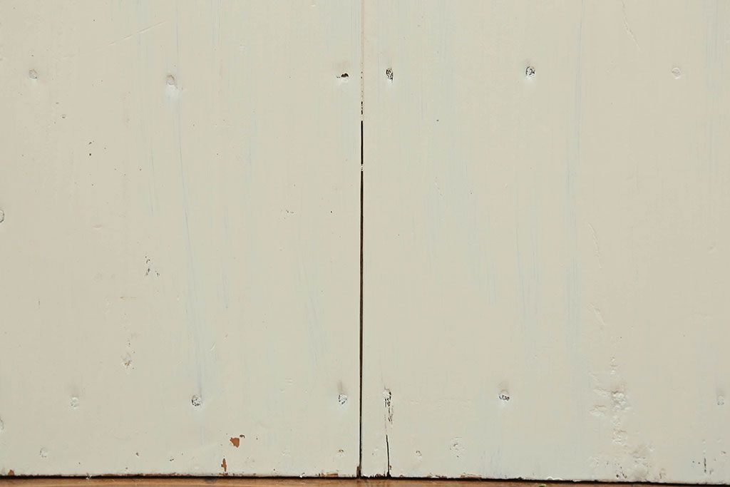 アンティーク家具　アンティークペイント 上開戸の引き出し付き収納棚(ローボード)