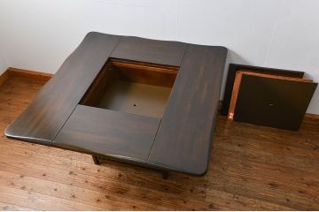中古 カリモク ルスティック(RUSTIC) 囲炉裏型 ダイニングテーブル(定価約15万円)