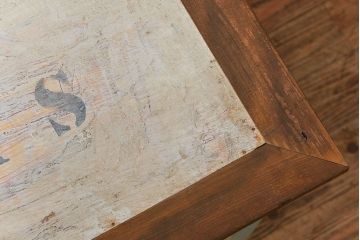 アンティーク家具　フランスアンティーク　古いペイントの引き出し付きテーブル(机、在宅ワーク、在宅用デスク)