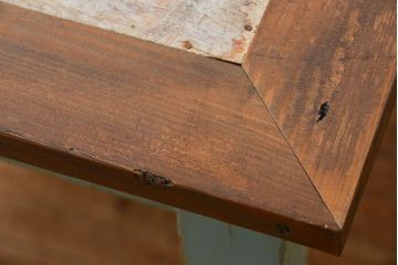 アンティーク家具　フランスアンティーク　古いペイントの引き出し付きテーブル(机、在宅ワーク、在宅用デスク)