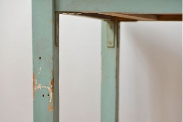 アンティーク家具　フランスアンティーク　古いペイントの引き出し付きテーブル(机、在宅ワーク、在宅用デスク)