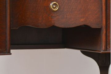 アンティーク家具　イギリスアンティーク オーク材のキドニーサイドキャビネット(ドレッシングチェスト)
