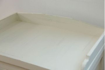 アンティーク家具　アンティークペイント ガラスの取っ手付き ダイヤガラスデンタルキャビネット(1)(収納棚、ケビント)