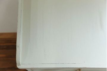 アンティーク家具　アンティークペイント ガラスの取っ手付き ダイヤガラスデンタルキャビネット(1)(収納棚、ケビント)