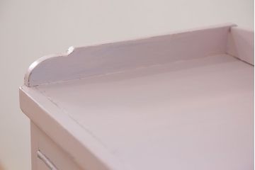 アンティーク家具　アンティークペイント　ダイヤガラスが入ったガラス取っ手の収納棚(デンタルキャビネット・ケビント)