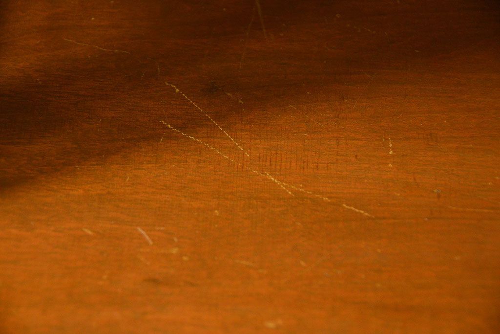 レトロ家具　昭和レトロ モールガラス入りのミッドセンチュリー食器棚(カップボード、収納棚)