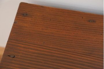 アンティーク家具　アンティーク モールガラス入り!小振りなサイドテーブル(3)(収納棚)