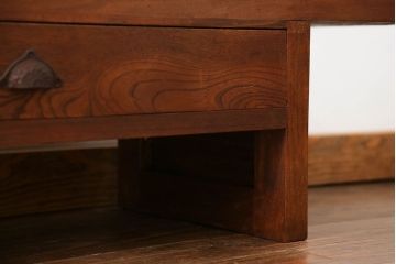 アンティーク家具　アンティーク 古い木の引き出し付き裁ち板(テレビボード、ローボード)
