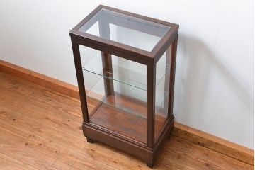 アンティーク家具　アンティーク 小振りな縦型ガラスケース(ショーケース)　