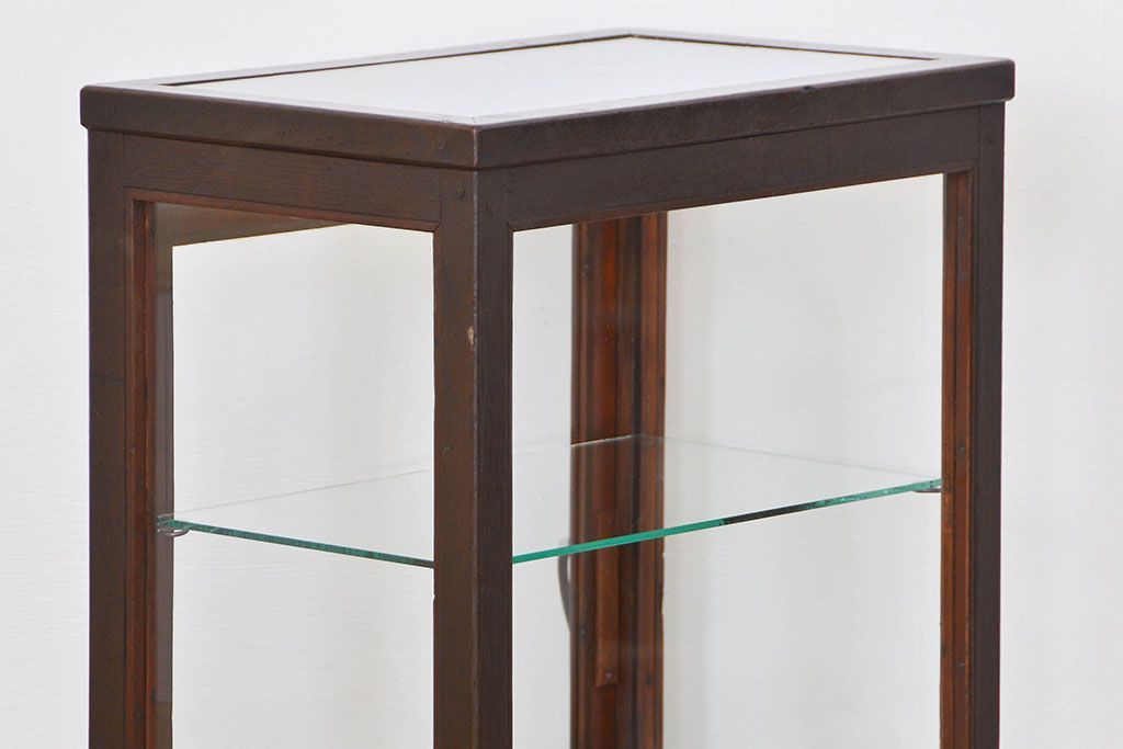 アンティーク家具　アンティーク 小振りな縦型ガラスケース(ショーケース)　