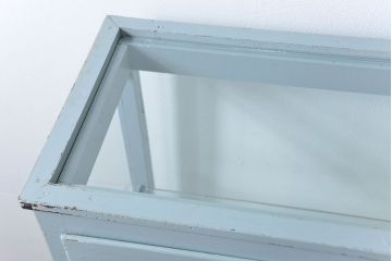 アンティーク家具　アンティークペイント 六面ガラスケビント(ガラスケース、ショーケース)