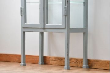 アンティーク家具　アンティークペイント 六面ガラスケビント(ガラスケース、ショーケース)