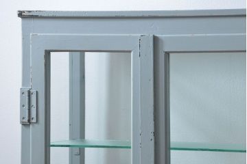 アンティーク家具　アンティークペイント 六面ガラスケビント(ガラスケース、ショーケース)