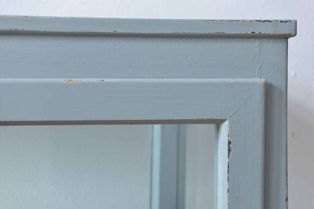 アンティーク家具　アンティークペイント 六面ガラスケビント(ガラスケース、ショーケース)