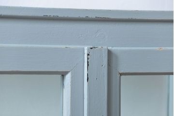 アンティーク家具　アンティークペイント 六面ガラスケビント(ガラスケース、ショーケース)