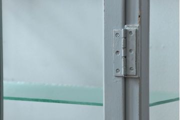 アンティーク家具　アンティークペイント 六面ガラスケビント(ガラスケース、ショーケース)