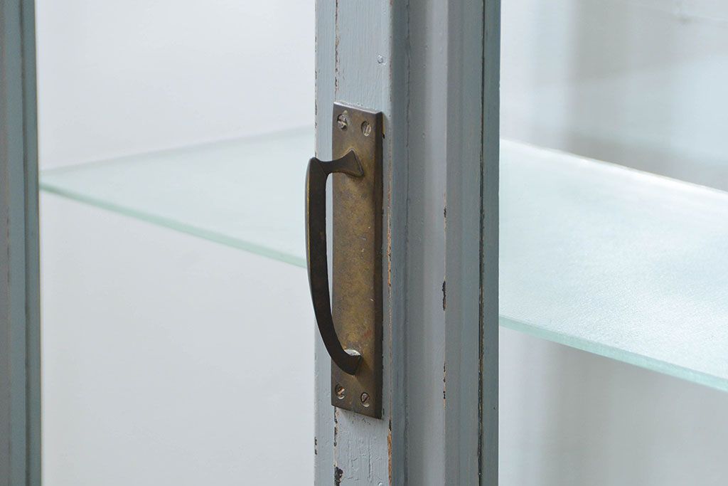 アンティーク家具　アンティークペイント 六面ガラスケビント(ガラスケース、ショーケース)