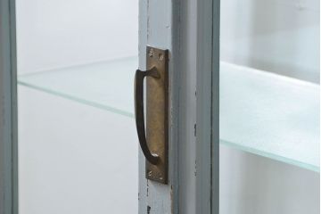 アンティーク家具　アンティークペイント 六面ガラスケビント(ガラスケース、ショーケース)