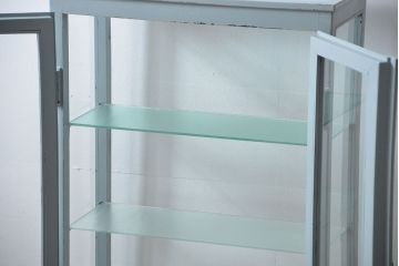 アンティーク家具　アンティークペイント 六面ガラスケビント(ガラスケース、ショーケース)